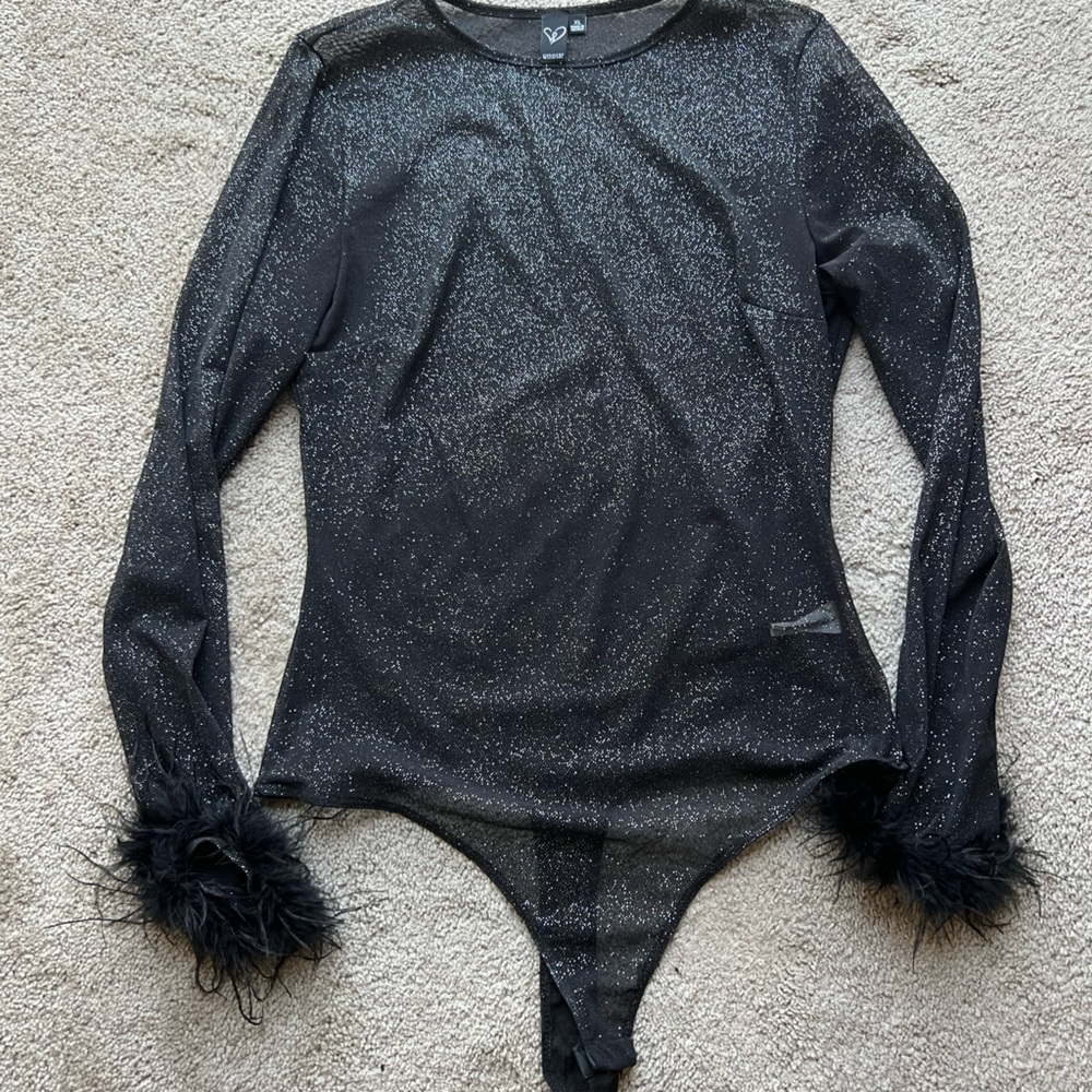 sparkly black bodysuit
